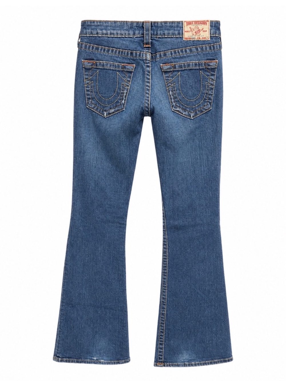 True Religion Joey Flare Jeans Low Rise Medium Wash -Designer Jeans